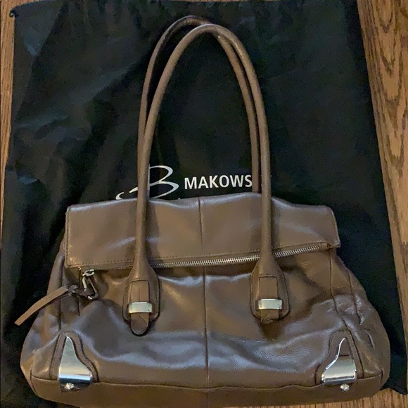 B. makowsky Hazelnut satchel bag - Picture 1 of 5